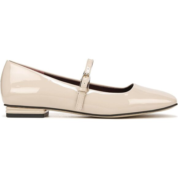 Franco Sarto Womens Beige Patent Faux Leather Tinsley Mary Jane Ballet Flats - Picture 6 of 9